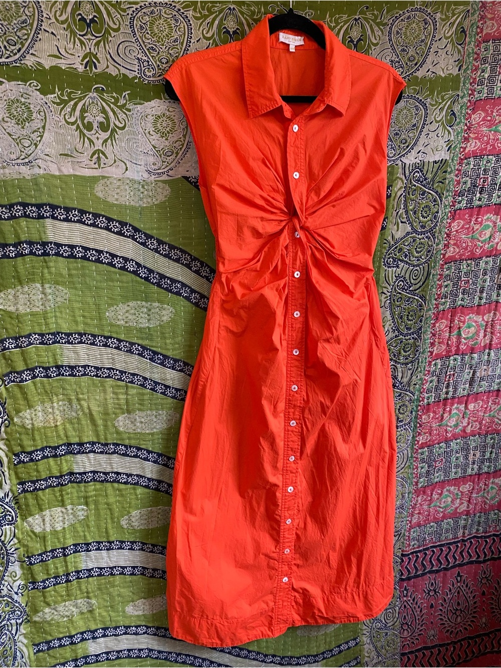 Ramy Brook Bright Lily Mihal Twisty Top Button Down Midi Dress Size Medium - Picture 4 of 15